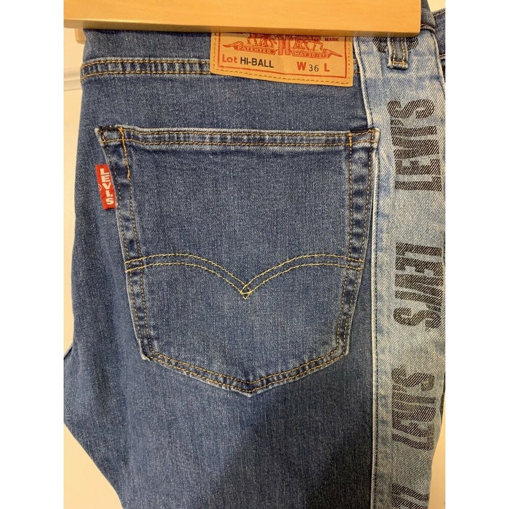 Levi's Hi Ball Side Logo Men’s Sz 36 X 28 Blue Jeans‎ Denim Large E